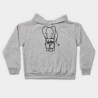 Big Elephant says Vote Outline Kids Hoodie